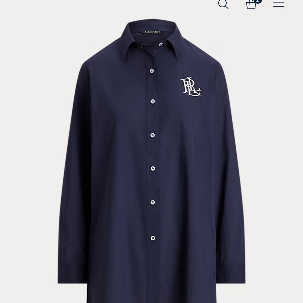 Ralph Lauren Navy blouse or cover up - Picture 4 of 10